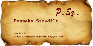 Passeka Szovát névjegykártya